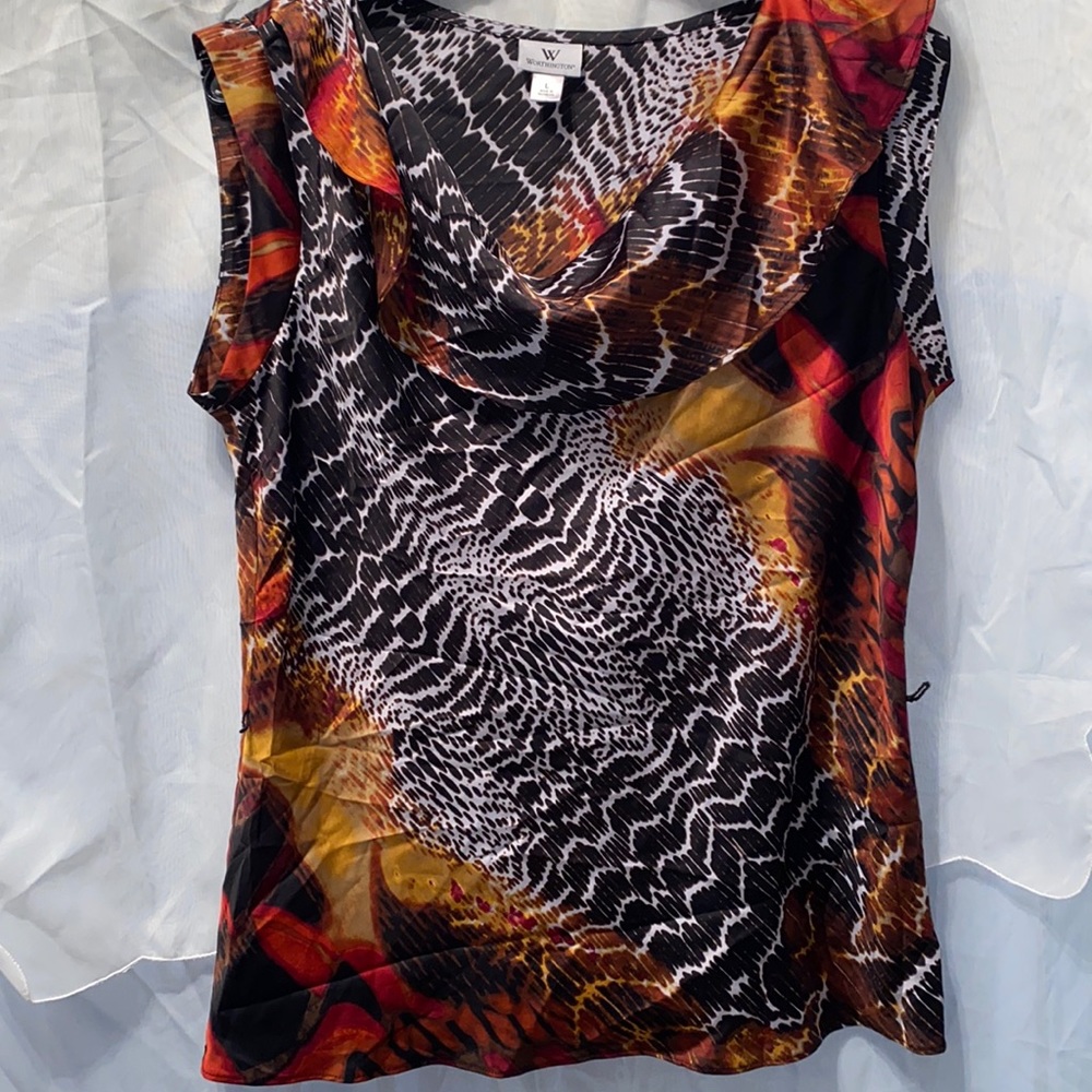 WORTHINGTON DRAPE POLYESTER TANK SZ L